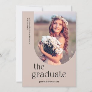 Invitación Partido de Graduación de Foto Rosa Sencillo Arco P