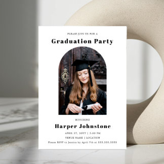 Invitación Partido de Graduación de Foto Simple minimalista