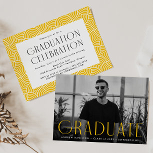 Invitación Partido de Graduación de Fotografía Amarilla de Si