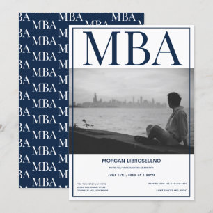 Invitación Partido de Graduación de Fotografía Azul Blanca, g