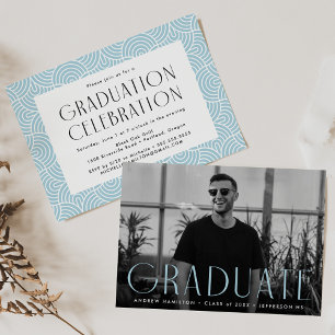Invitación Partido de Graduación de Fotografía Azul Sky de Si