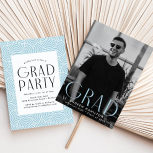 Invitación Partido de Graduación de Fotografía Azul Sky de Si