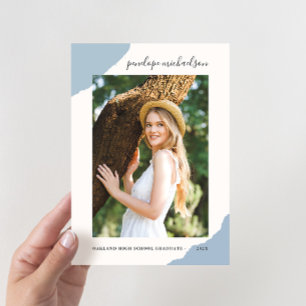 Invitación Partido de Graduación de Fotografía Azul Splash Si