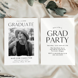 Invitación Partido de Graduación de Fotografía Blanca del Bor