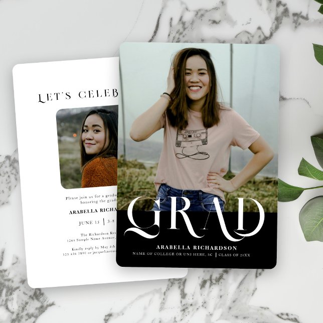 Invitación Partido de Graduación de Fotografía Blanca Negra M (Subido por el creador)