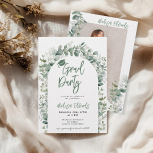 Invitación Partido de Graduación de Fotografía Boho Eucalyptu