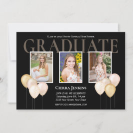 Invitación Partido de graduación de fotografía con globo de P