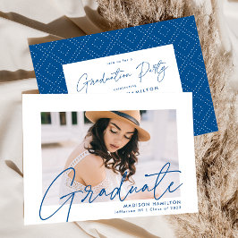 Invitación Partido de Graduación de Fotografía con Guión Azul
