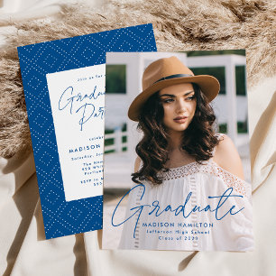 Invitación Partido de Graduación de Fotografía con Guión Azul