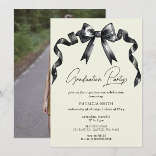 Invitación Partido de Graduación de Fotografía de Black Bow C