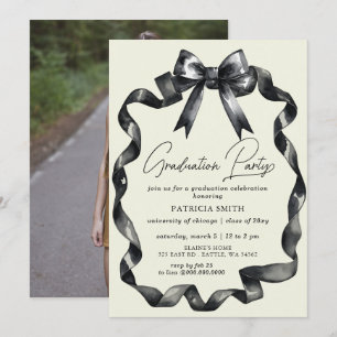 Invitación Partido de Graduación de Fotografía de Black Bow C