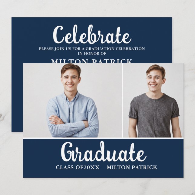Invitación Partido de Graduación de Fotografía de Escritura a (Anverso / Reverso)