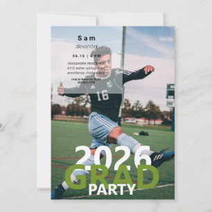 Invitación Partido de graduación de fotografía de fútbol