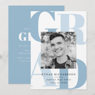 Invitación Partido de Graduación de Fotografía de Grado Azul