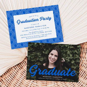 Invitación Partido de Graduación de Fotografía de Guión Azul