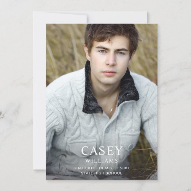 Invitación Partido de Graduación de Fotografía de Nombre de M (Anverso)