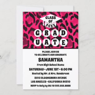 Invitación Partido de Graduación de Fotografía de Pink Leopar