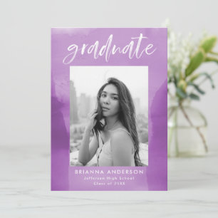 Invitación Partido de Graduación de Fotografía de Púrpura Acu