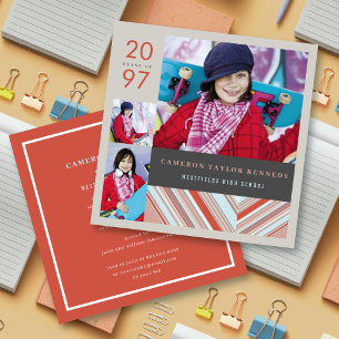 Invitación Partido de Graduación de Fotografía de Rayas de Pi