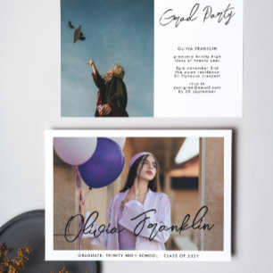 Invitación Partido de Graduación de Fotografía de Texto de la