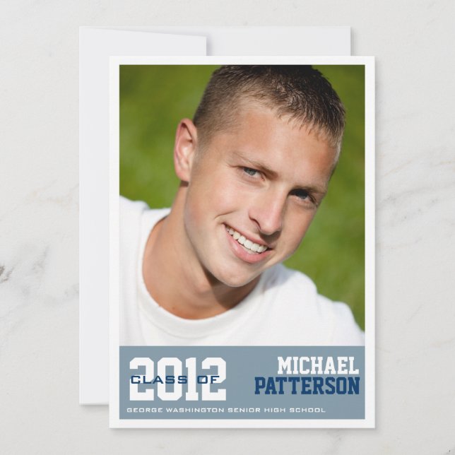 Invitación Partido de graduación de fotografía deportiva - Az (Anverso)