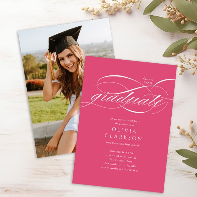 Invitación Partido de Graduación de Fotografía Elegante Guión (Subido por el creador)
