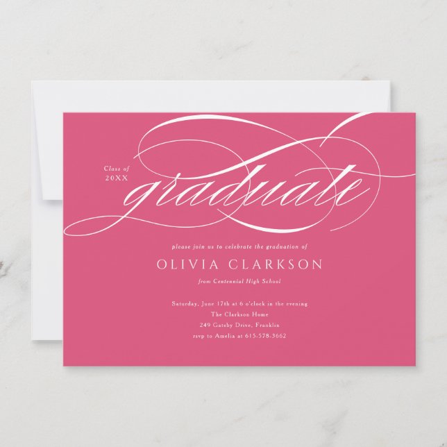 Invitación Partido de Graduación de Fotografía Elegante Guión (Anverso)