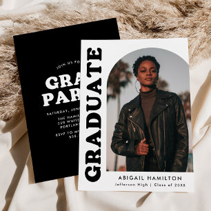 Invitación Partido de Graduación de Fotografía en Blanco y Ne