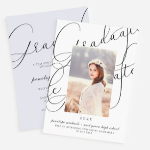 Invitación Partido de Graduación de Fotografía Gris Azul con