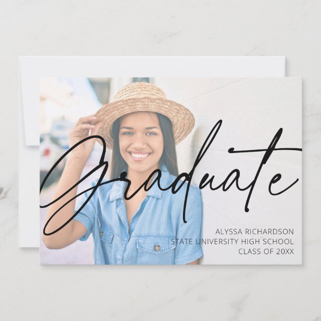 Invitación Partido de Graduación de Fotografía H de Script de (Anverso)
