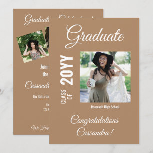 Invitación Partido de Graduación de Fotografía Minimalista Bo