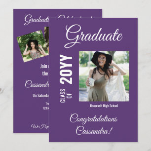 Invitación Partido de Graduación de Fotografía Moderna Mínima