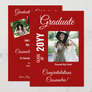 Invitación Partido de Graduación de Fotografía Moderna Mínima