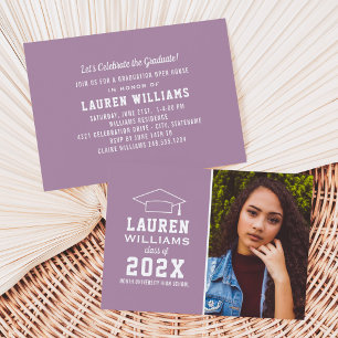 Invitación Partido de Graduación de Fotografía Morada Moderna