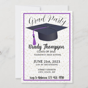 Invitación Partido de Graduación de Fotografía Morada Moderna