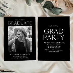 Invitación Partido de Graduación de Fotografía Negra de Moder
