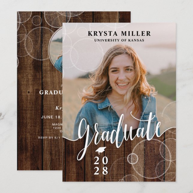 Invitación Partido de Graduación de Fotografía por Guión Rúst (Anverso / Reverso)