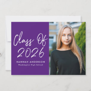 Invitación Partido de Graduación de Fotografía Púrpura con Gu