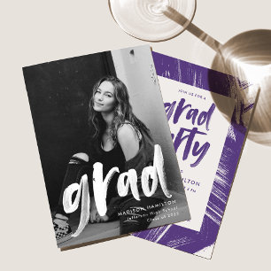 Invitación Partido de Graduación de Fotografía Púrpura con Gu