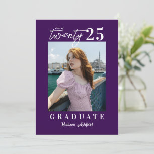 Invitación Partido de Graduación de Fotografía Púrpura con Gu