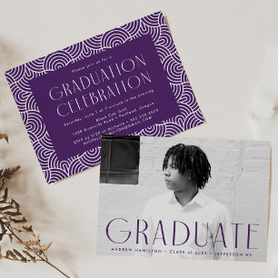 Invitación Partido de Graduación de Fotografía Púrpura de Sim