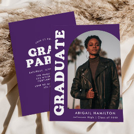 Invitación Partido de Graduación de Fotografía Púrpura del Ar