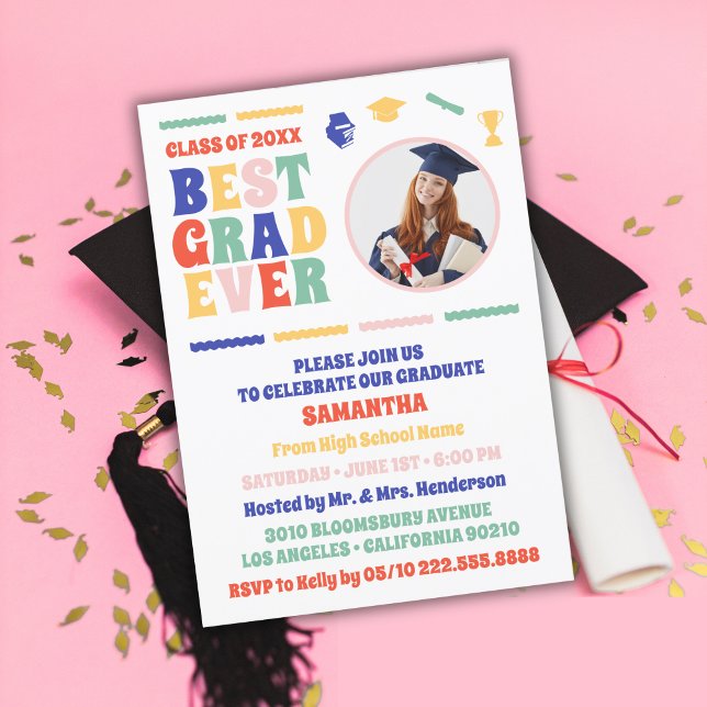 Invitación Partido de Graduación de Fotografía Retro Best Gra (Subido por el creador)