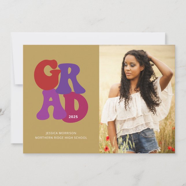 Invitación Partido de Graduación de Fotografía Retro inspirad (Anverso)