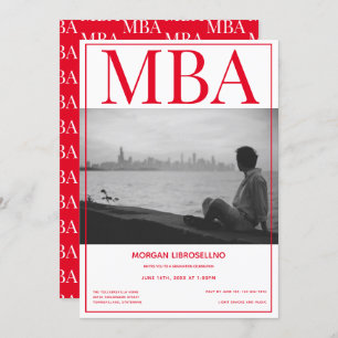 Invitación Partido de Graduación de Fotografía Roja Blanca, g