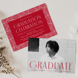 Invitación Partido de Graduación de Fotografía Roja de Simpli