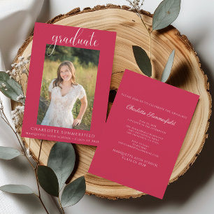 Invitación Partido de Graduación de Fotografía Roja Escrita A