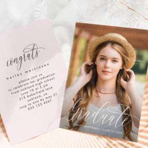 Invitación Partido de Graduación de Fotografía Rosa de bonito