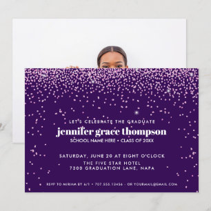 Invitación Partido de Graduación de Fotografía Rosa y Morada 