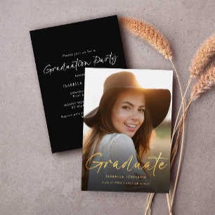 Invitación Partido de Graduación de Fotografía Simple Gold Sc